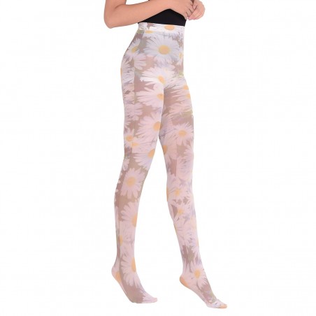 Panty Media Opaca Soft Touch Diseño Flores Ritchi