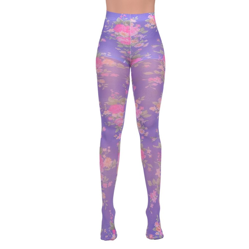 Panty Media Opaca Soft Touch Estampado En Floresitas Ritchi