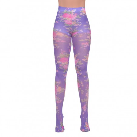 Panty Media Opaca Soft Touch Estampado En Floresitas Ritchi