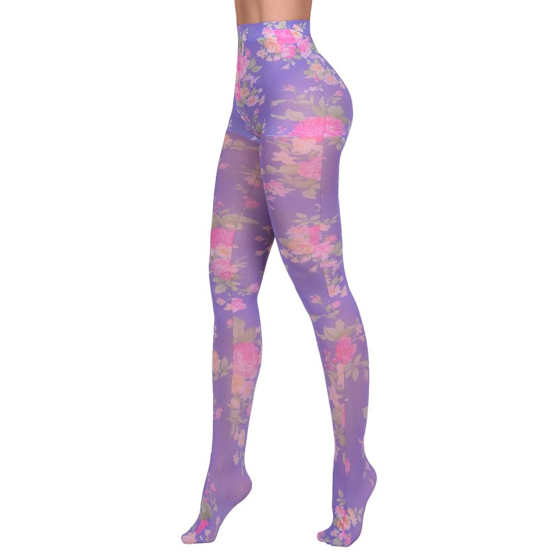 Panty Media Opaca Soft Touch Estampado En Floresitas Ritchi