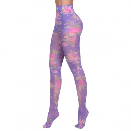 Panty Media Opaca Soft Touch Estampado En Floresitas Ritchi