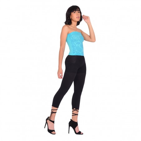 Top Kit Strapless  x 2 Color Azul Estampado Negro Talla Unica Ref:6568