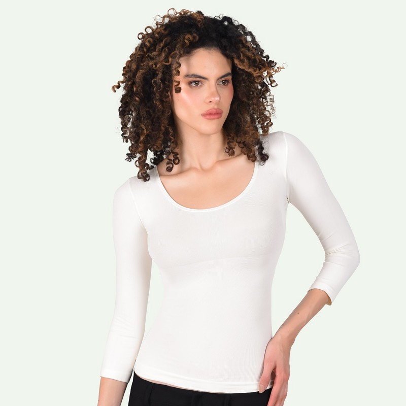Blusa Control Manga 3/4 Cuello Redondo Ritchi Mujer