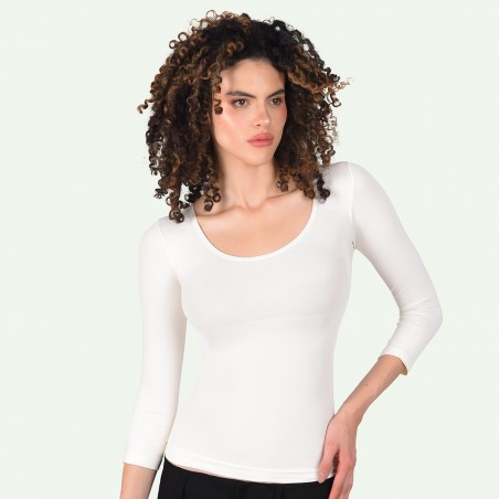 Blusa Control Manga 3/4 Cuello Redondo Ritchi Mujer