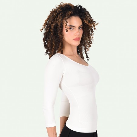 Blusa Control Manga 3/4 Cuello Redondo Ritchi Mujer