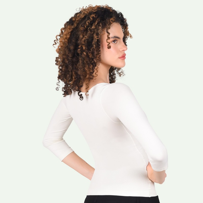 Blusa Control Manga 3/4 Cuello Redondo Ritchi Mujer