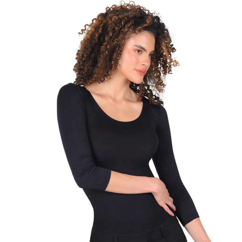 Blusa Control Manga 3/4 Cuello Redondo Ritchi Mujer