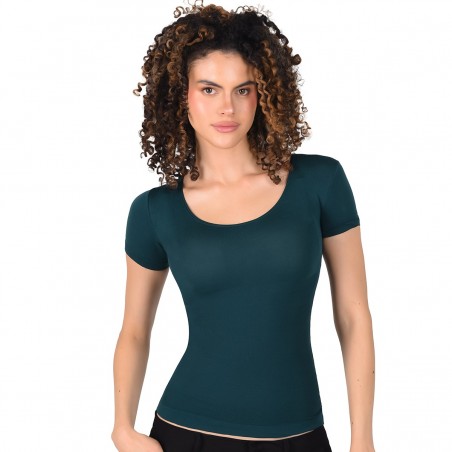 Blusa Control Manga Corta con Escote Redondo Ritchi