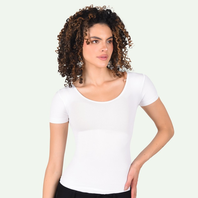 Blusa Control Manga Corta con Escote Redondo Ritchi