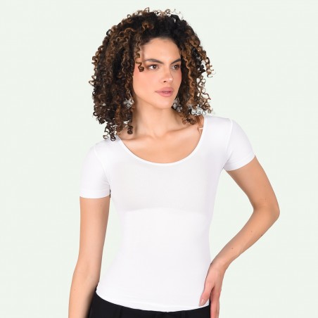 Blusa Control Manga Corta con Escote Redondo Ritchi