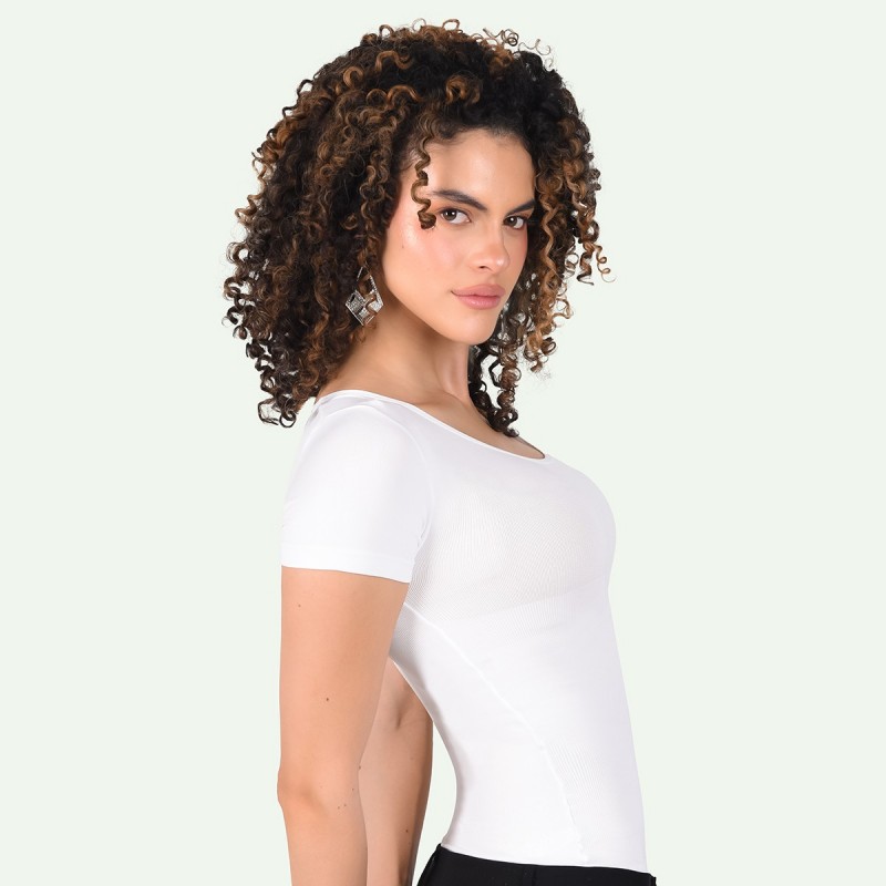 Blusa Control Manga Corta con Escote Redondo Ritchi