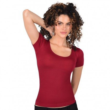 Blusa Control Manga Corta con Escote Redondo Ritchi