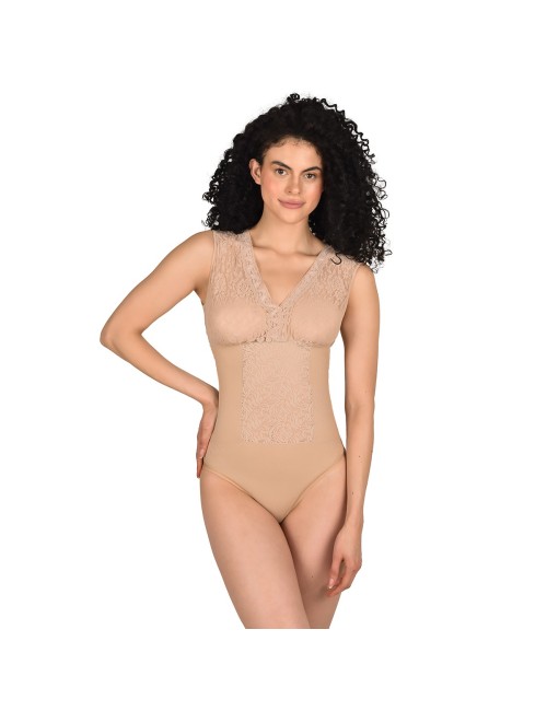 Body Faja Mujer Ritchi Con Encaje Manga Sisa Cómodo Hilo