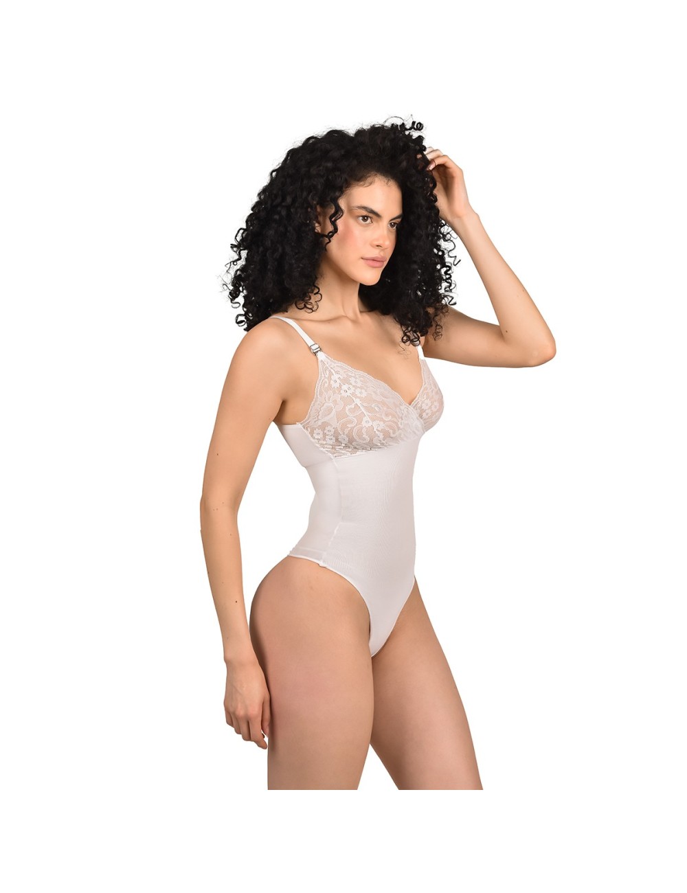 Faja Panty Control Abdomen con Diseño en Busto, Tiras Graduables y Encaje Floral Ritchi