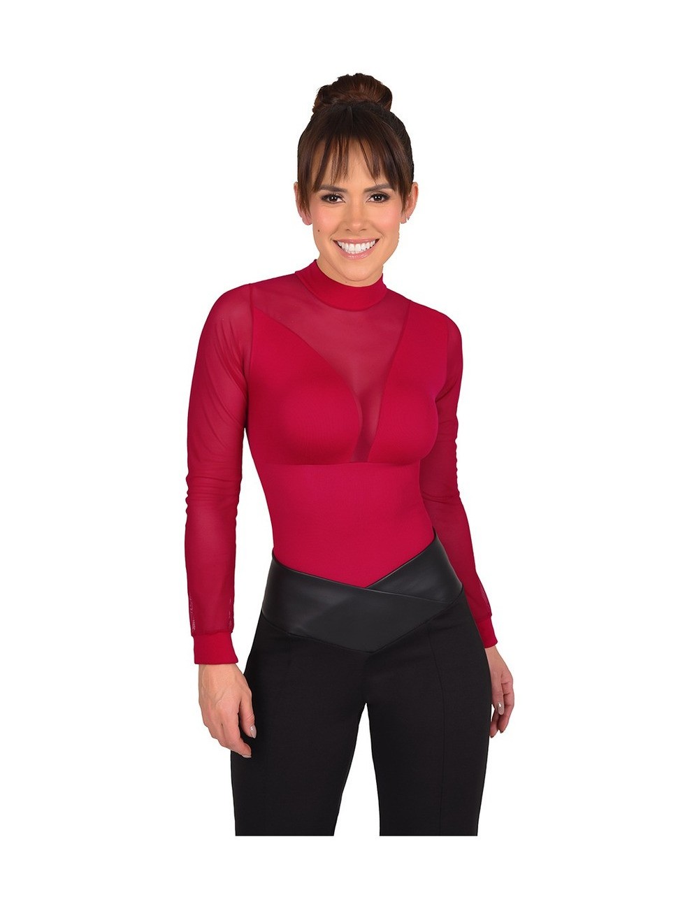 Body Control Panty Hilo Ritchi Cuello Alto Manga Larga en Tul