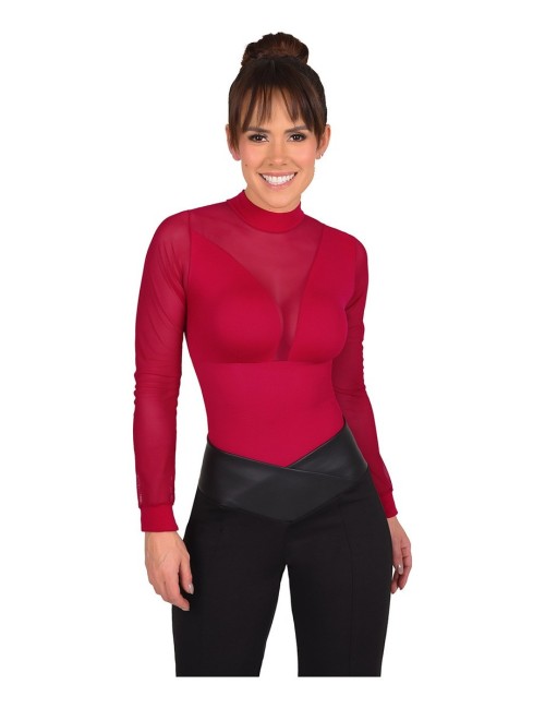 Body Control Panty Hilo Ritchi Cuello Alto Manga Larga en Tul