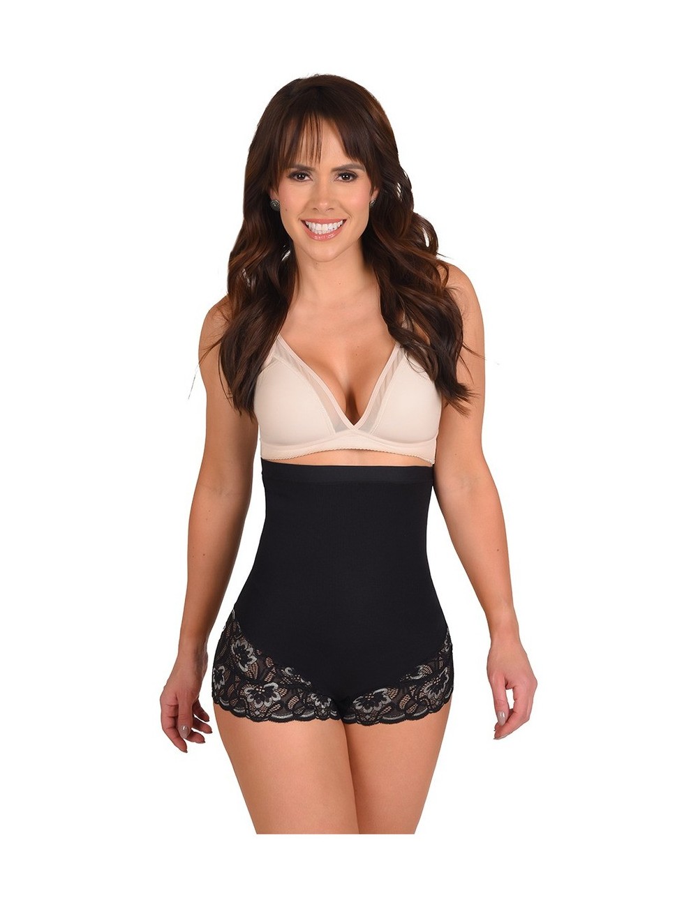 Panty Faja Control Tipo Boxer Ritchi Talle Alto con Encaje Elástico Siliconado