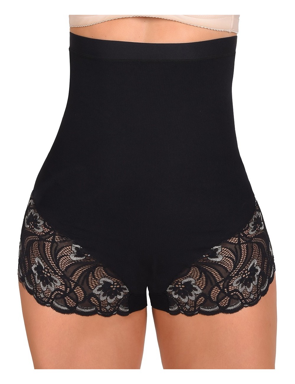 Panty Faja Control Tipo Boxer Ritchi Talle Alto con Encaje Elástico Siliconado