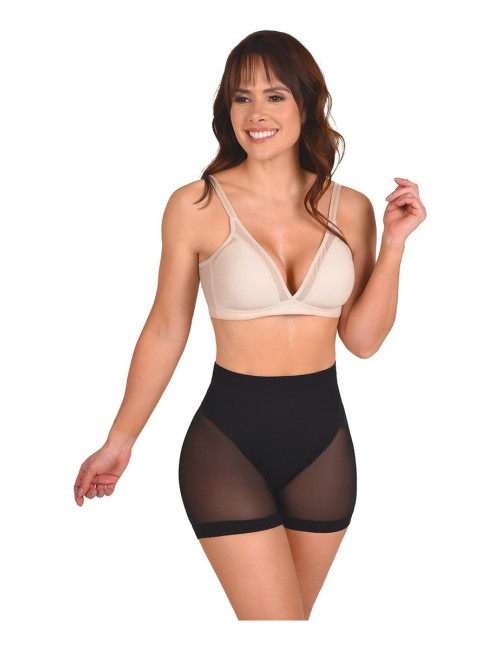 Panty Faja Control Tipo Cachetero Ritchi Transparencia en Tull Apariencia Tanga Brasilera