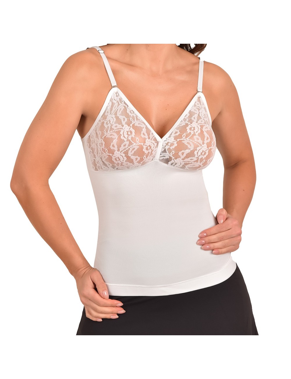 Blusa Control Interior Ritchi Moldeadora Escote V Blondas Abdomen