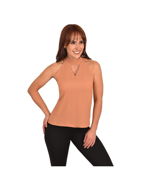 Blusa Casual Manga Sisa Escote Halter Ritchi