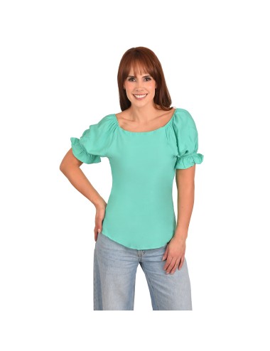 Blusa Casual Manga Corta Recogido Puño Escote Cuadrado Ritchi Trendy