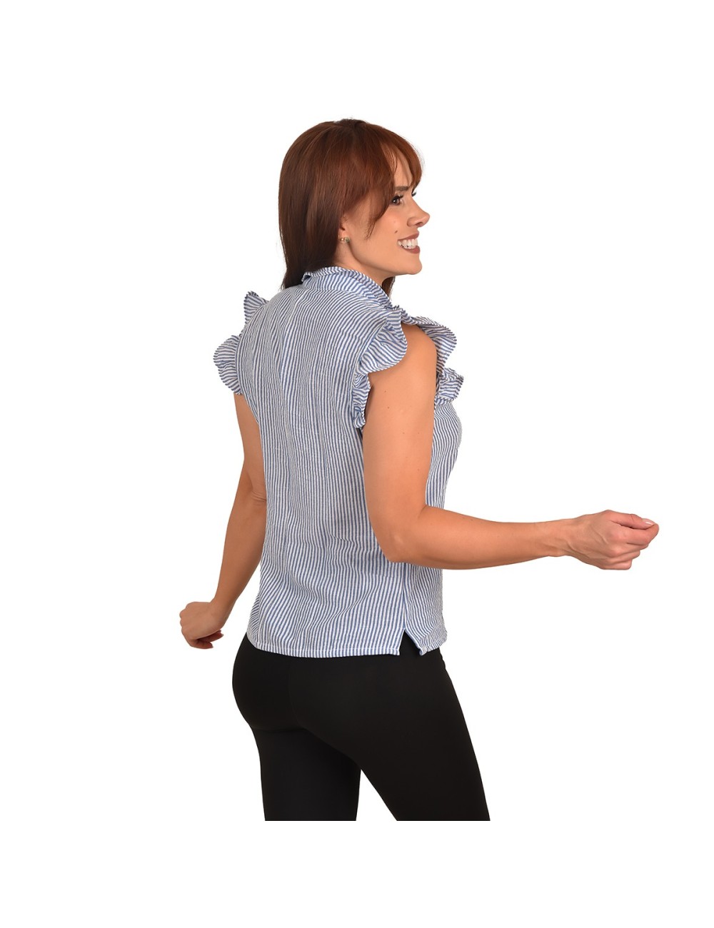 Blusa Formal Cuello Mao Botones Manga Bolero Ritchi Elegante Chic