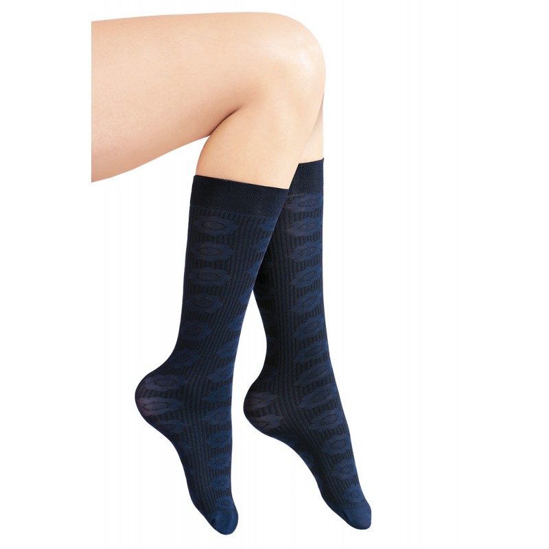 Media Velada Corta Calceta Diseño Flores Ritchi